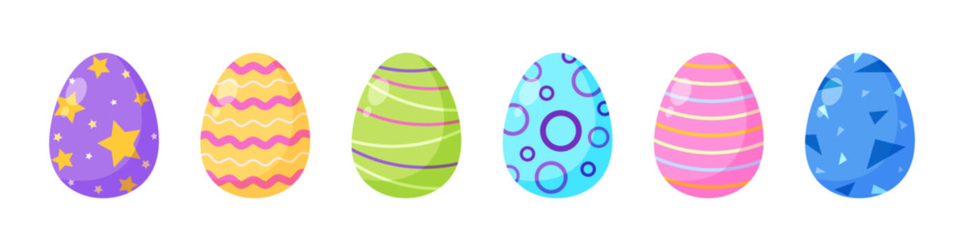 Easter day eggs with different color pattern illustration vector