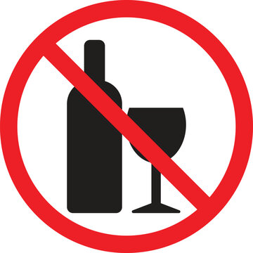 No alcohol sign isolated on white background . Not allowed alcohol sign vector . No beer sign