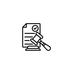Icon Judge's letter, legal letter, vector illustration.