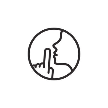 Icon shhh, Shut up, don't talk, vector illustration.