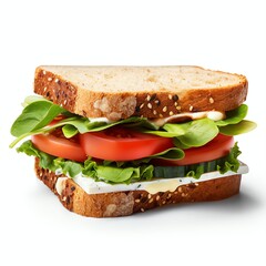 a healthy sandwich, studio light , isolated on white background