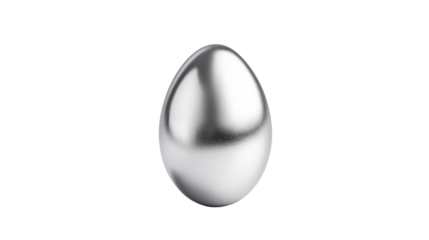 silver egg isolated on transparent background. png
