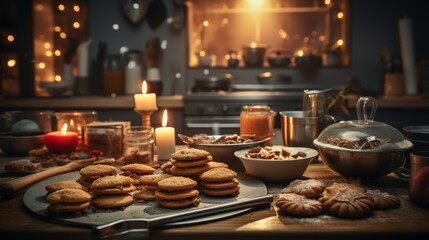 Abundance of Cookies on Wooden Table