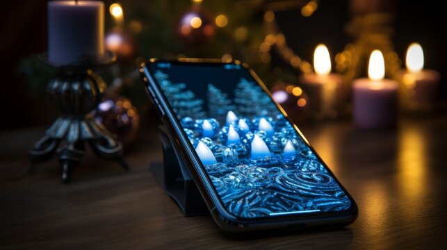 Cell Phone With Picture of Candle
