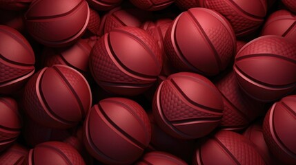 Background with basketballs in Burgundy color. - obrazy, fototapety, plakaty