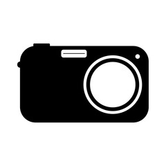 pocket camera icon in flat style black and white