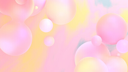 3d rendered abstract pink gradient blobs on watercolor painting texture background.