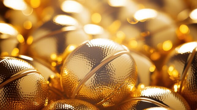  Background with basketballs in Gold color
