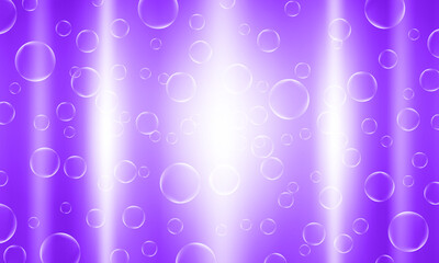 bright soap bubbles on purple light background. circle clean.