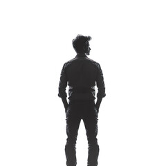 silhouette of a man on a white background, png background
