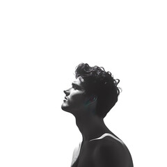 silhouette of a man on a white background, png background