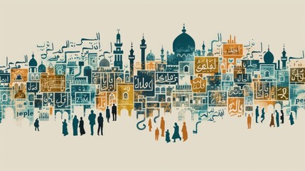 
Arabian Islamic Abstract Architecture Collage Artistic Creation by Generative AI