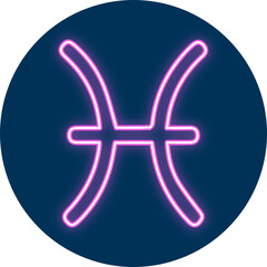 Fototapeta premium Zodiac sign icon, horoscope, divination, zodiac, western, illustration, symbol, vector, neon, pink, circle,
