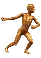 3D Rendering Male Robot on White