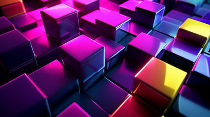 Abstract high-tech background with colorful square