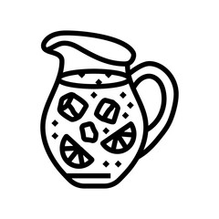 sangria pitcher spanish cuisine line icon vector. sangria pitcher spanish cuisine sign. isolated contour symbol black illustration