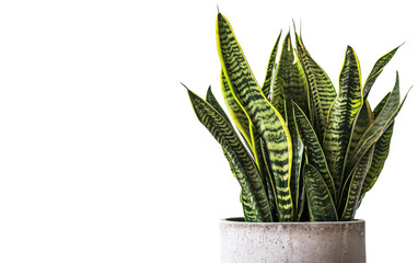 Indoor Snake Plant Décor on white background