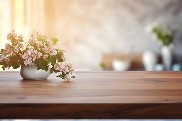 flower on table with blur background