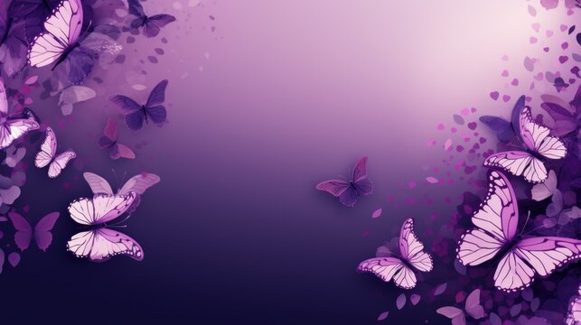 Background with butterflies in Purple color