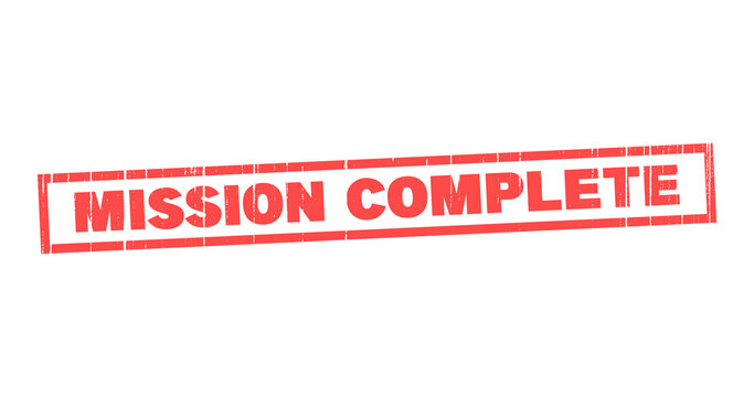 mission complete stamp illustration