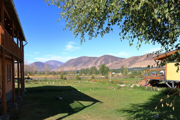 rural landscape in the Chong Kemin National Park in Kyrgyzstan, Central Asia