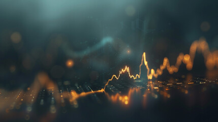 Unfocused Stock Chart Depicting Financial Trading Fluctuations