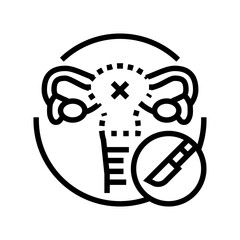 hysterectomy surgery doctor line icon vector. hysterectomy surgery doctor sign. isolated contour symbol black illustration