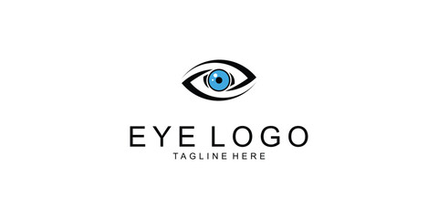 Simple eye logo design with modern concept| premium vector