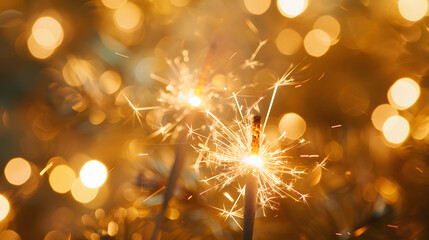 Close-Up of Sparkler on Blurry Background