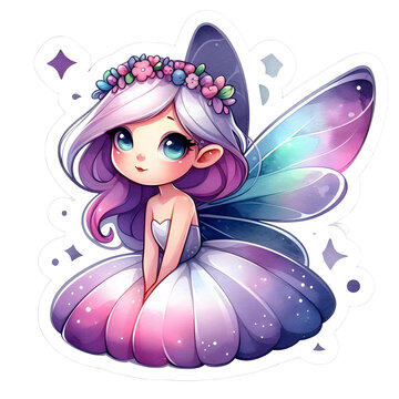 Watercolor Cute Ethereal Fairies