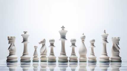 Background with chess pieces in White color.