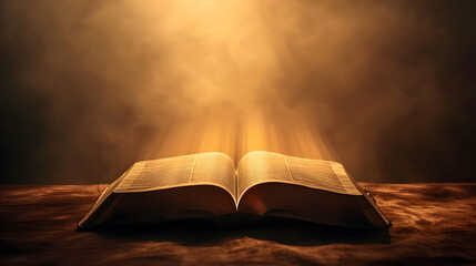 Illuminated Bible With Golden Rays