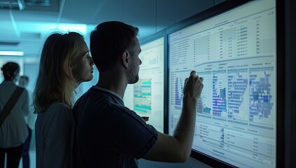 High tech laboratory dedicated team of scientists both men and women are deeply in groundbreaking research focus is intense as analyze data on advanced computer screens complexities of biology