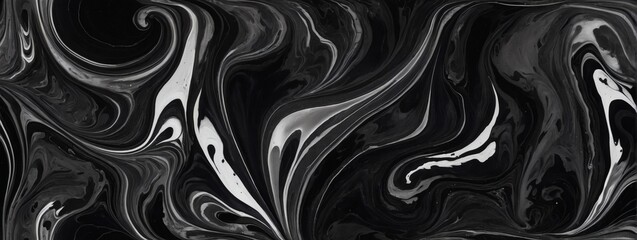 Charcoal abstract black marble background art paint pattern ink texture watercolor patina silver fluid wall.