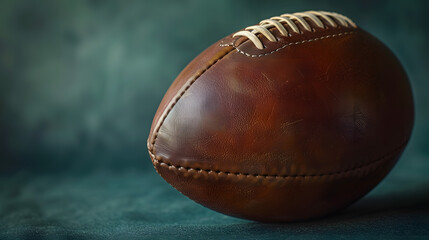 Close-Up of Football on Green Background