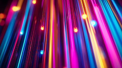 Colorful Lights Hanging on Black Background