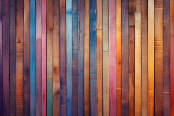 Colorful wooden wall background. Texture of colorful wooden planks.