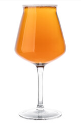Craft beer in tulip glass isolated on white - obrazy, fototapety, plakaty