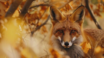 Obraz premium Predatory fox animals in their natural habitat. Beautiful creatures Generative AI