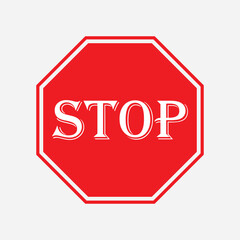 Red stop sign icon vector illustration. stop sign illustration in PNG isolated on white background