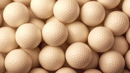 Background with golf balls in Beige color - obrazy, fototapety, plakaty