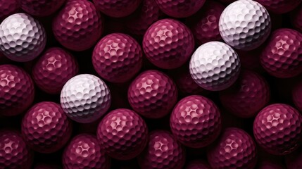 Background with golf balls in Burgundy color - obrazy, fototapety, plakaty