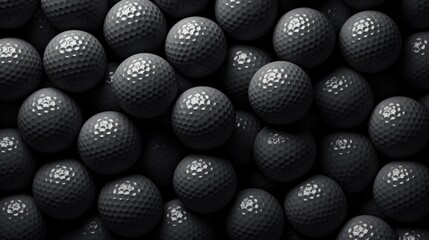 Background with golf balls in Charcoal color - obrazy, fototapety, plakaty