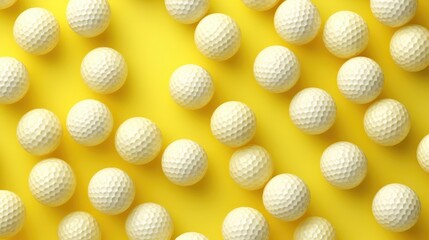 Background with golf balls in Lemon Yellow color