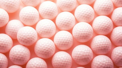 Background with golf balls in Peach color. - obrazy, fototapety, plakaty