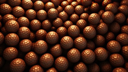 Background with golf balls in Rust color