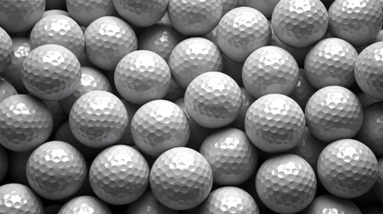 Background with golf balls in Silver color - obrazy, fototapety, plakaty