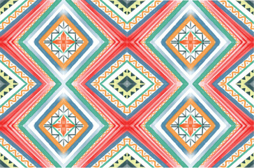 Geometric ethnic seamless pattern for background,fabric,wrapping,clothing,wallpaper,Batik,carpet,embroidery style pattern