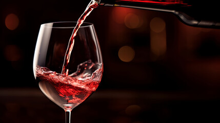 close-up of wine pouring into the glass, horizontal wallpaper