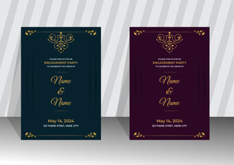 Luxury wedding invitation card design template